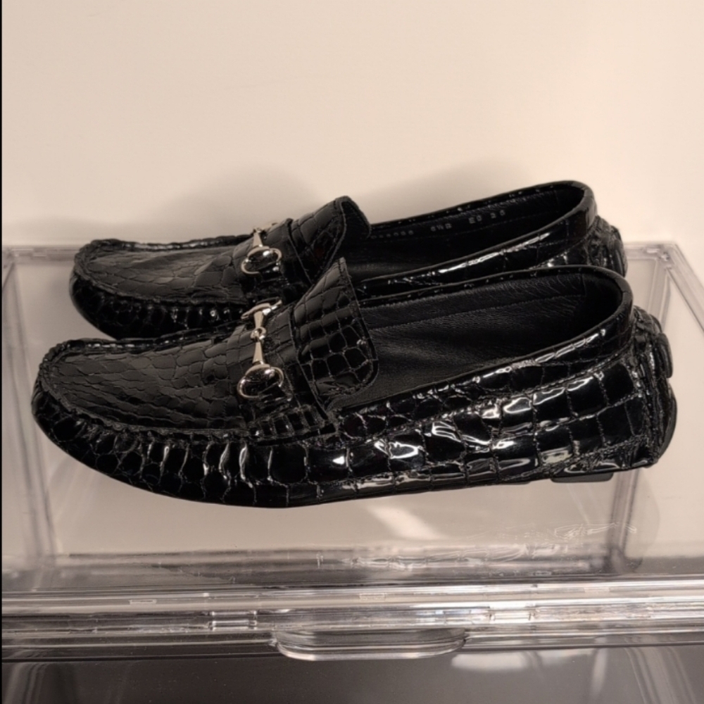 Cole Haan Crocodile Driving Mocs Women's 6.5B Loafers Black D28096 Old Money - Picture 8 of 12
